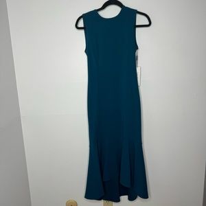 Calvin Klein teal ruffle hem midi dress nwt 2